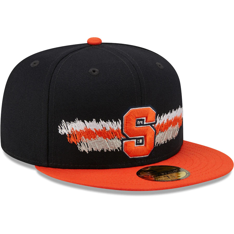 New Era Navy Syracuse Orange Scribble 59FIFTY Fitted Hat