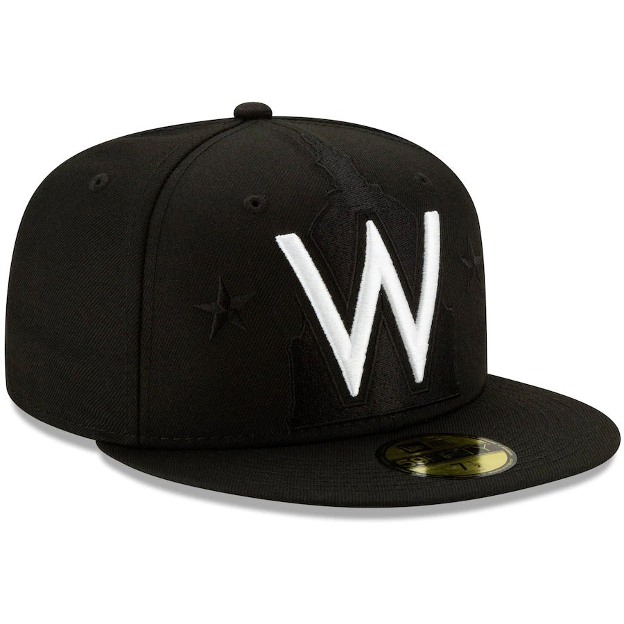 New Era Black Washington Nationals Monochrome Logo Elements 59FIFTY Fitted Hat