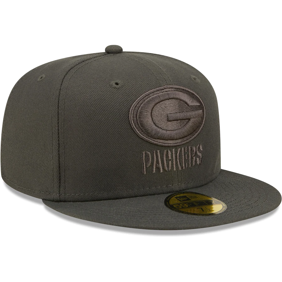 New Era Green Bay Packers Graphite Color Pack 59FIFTY Fitted Hat