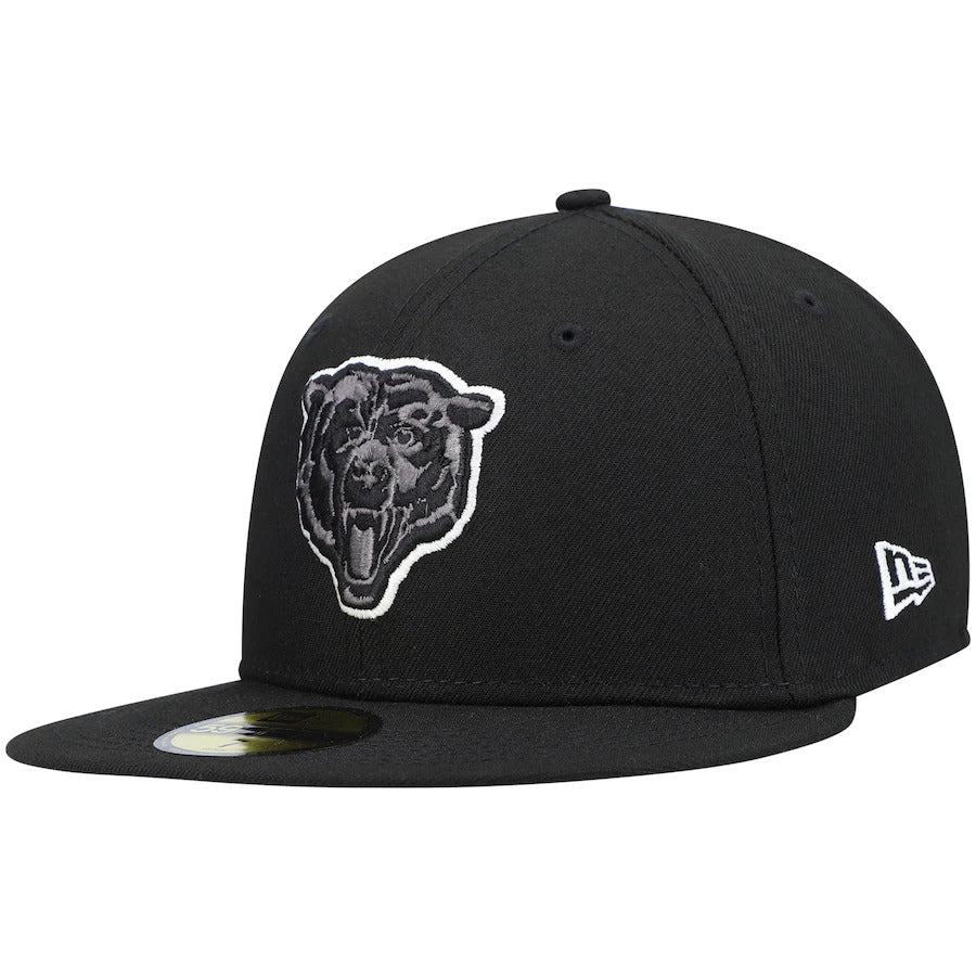 New Era Black Chicago Bears Super Bowl Patch 59FIFTY Fitted Hat