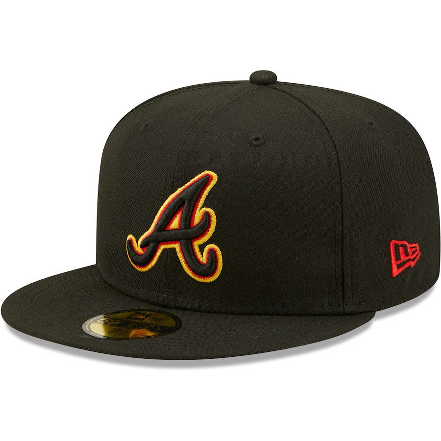 New Era Black Atlanta Braves 1995 World Series Gold Undervisor 59FIFTY Fitted Hat