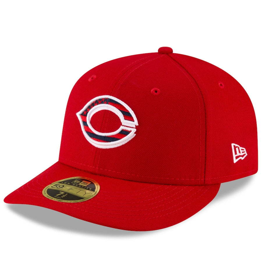 New Era Red Cincinnati Reds 4th of July On-Field Low Profile 59FIFTY Fitted Hat