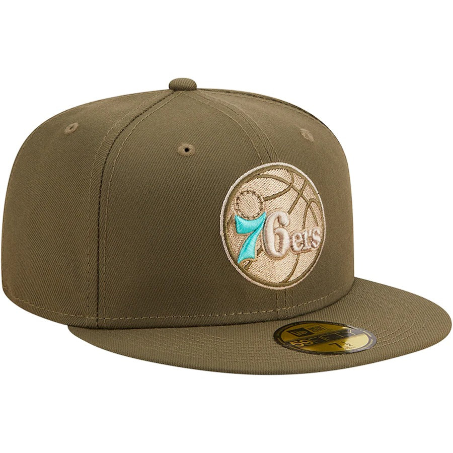 New Era Philadelphia 76ers Olive Army 59FIFTY Fitted Hat