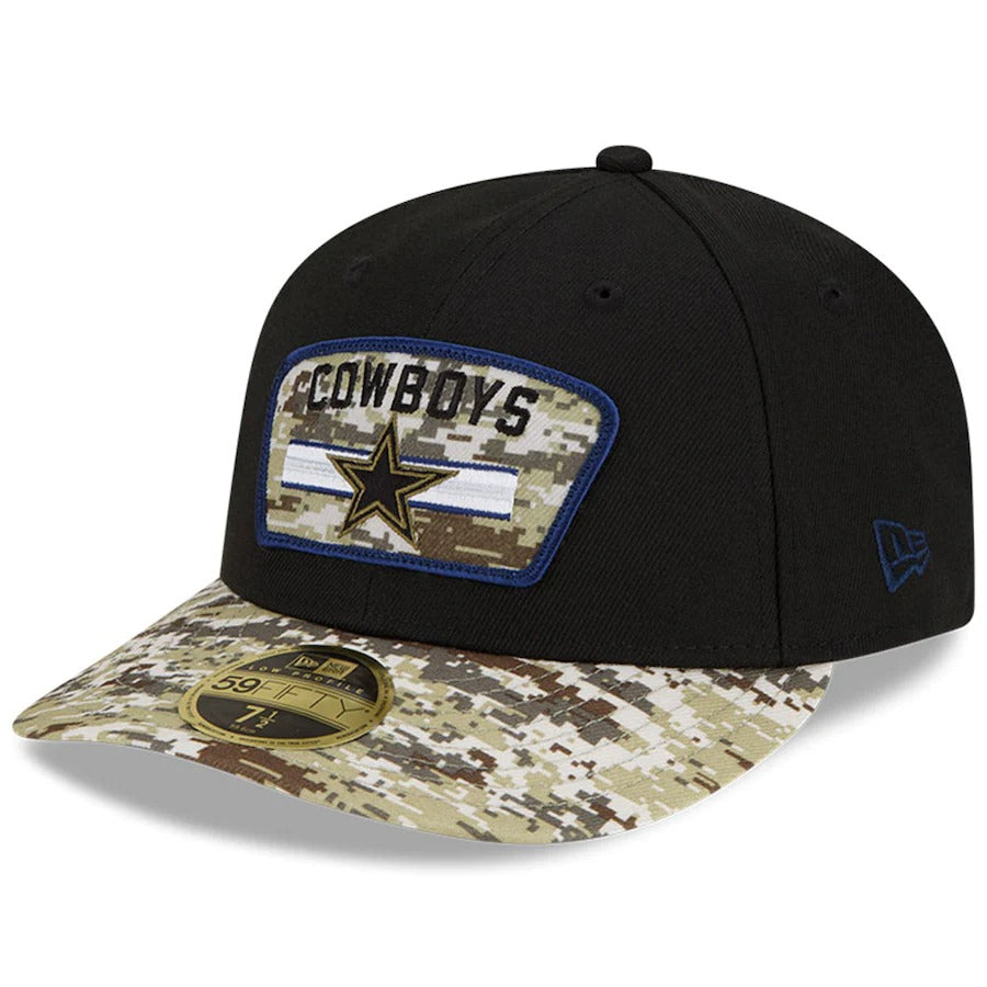 New Era Black/Camo Dallas Cowboys 2021 Salute To Service Low Profile 59FIFTY Fitted Hat