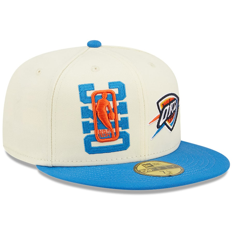 New Era Oklahoma City Thunder Cream/Blue 2022 NBA Draft 59FIFTY Fitted Hat