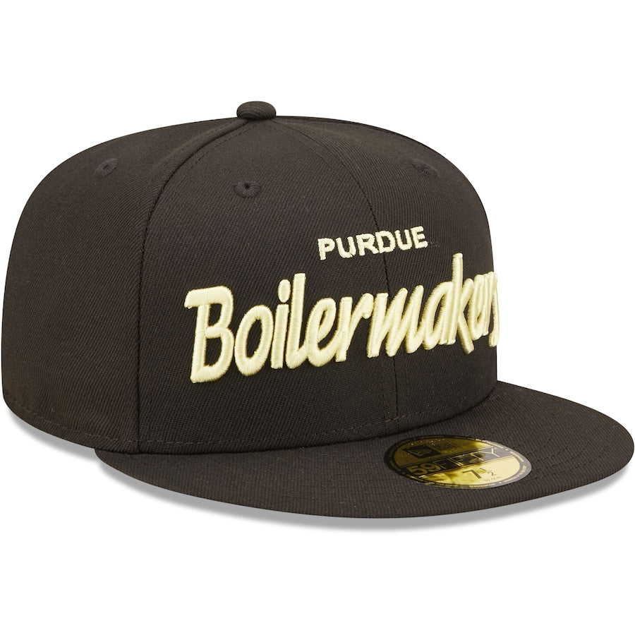New Era Purdue Boilermakers Black Griswold 59FIFTY Fitted Hat