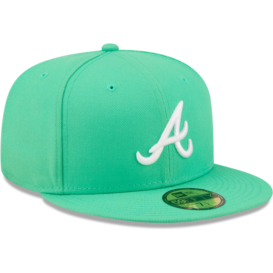 New Era Atlanta Braves Island Green Logo White 59FIFTY Fitted Hat