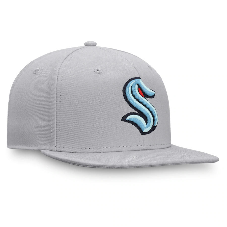Fanatics Branded Gray Seattle Kraken Primary Logo Fitted Hat