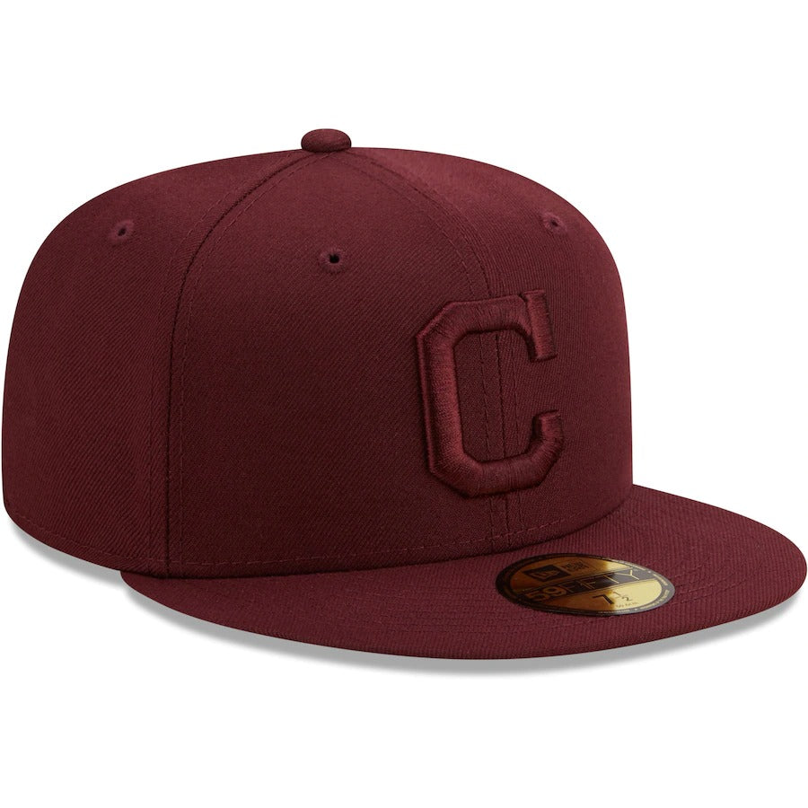 New Era Cleveland Indians Maroon Cooperstown Collection Oxblood Tonal 59FIFTY Fitted Hat