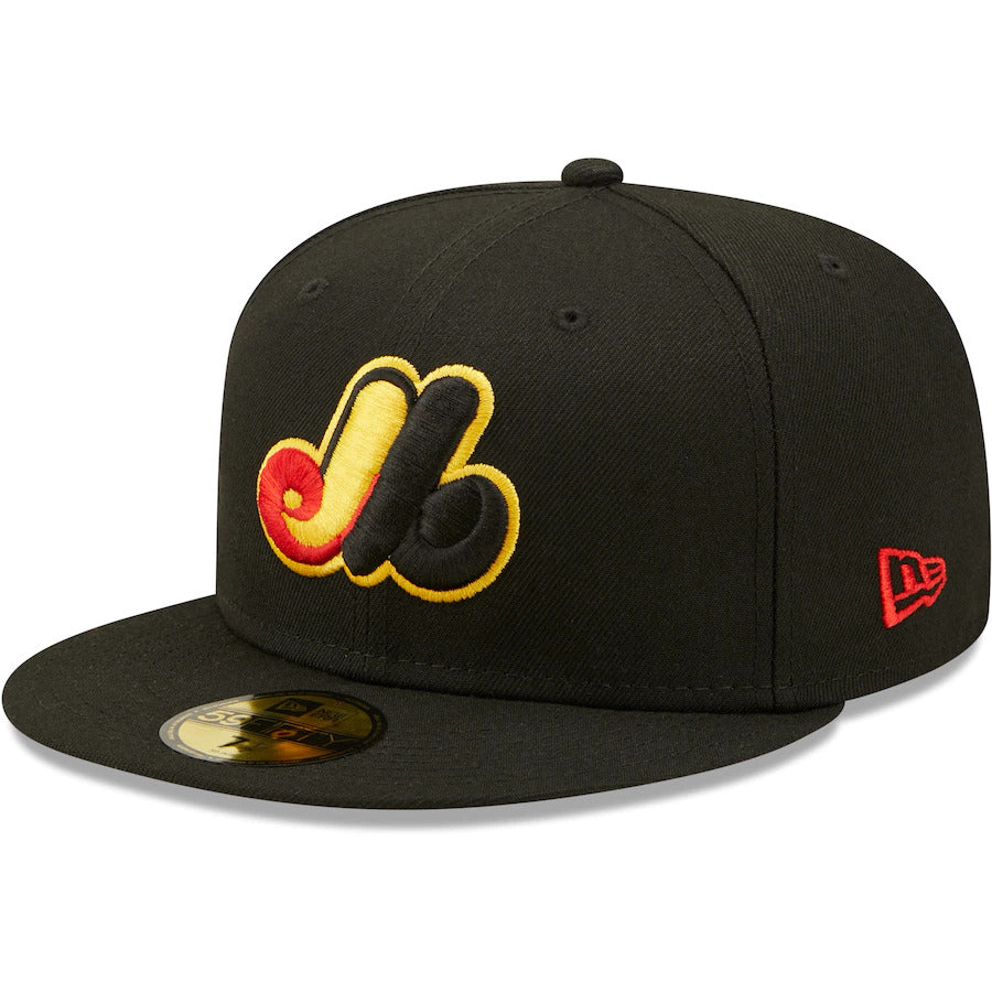 New Era Black Montreal Expos Olympic Stadium Gold Undervisor 59FIFTY Fitted Hat