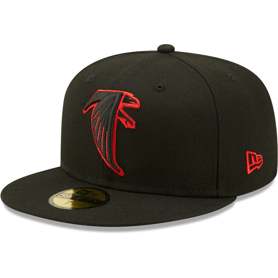 New Era Black Atlanta Falcons Red Undervisor Pro Bowl 1996 Side Patch 59FIFTY Fitted Hat