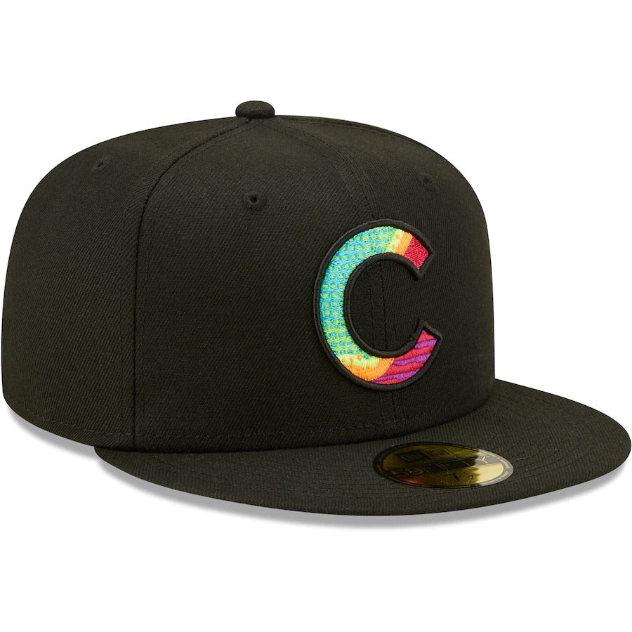 New Era Black Chicago Cubs Neon Fill 59FIFTY Fitted Hat