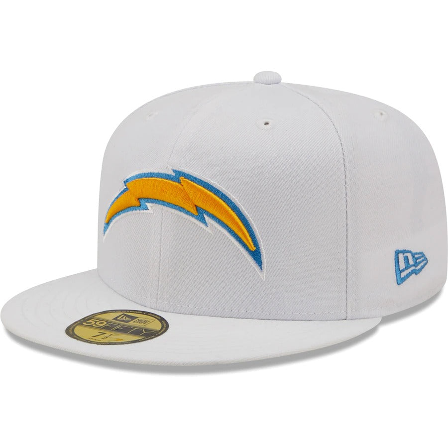 New Era Los Angeles Chargers White Team 50th Anniversary Patch 59FIFTY Fitted Hat