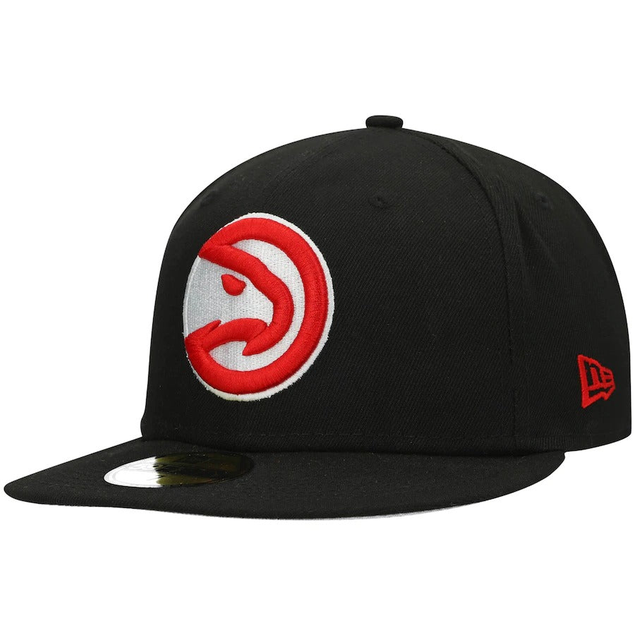 New Era Atlanta Hawks Black Team Logoman 59FIFTY Fitted Hat