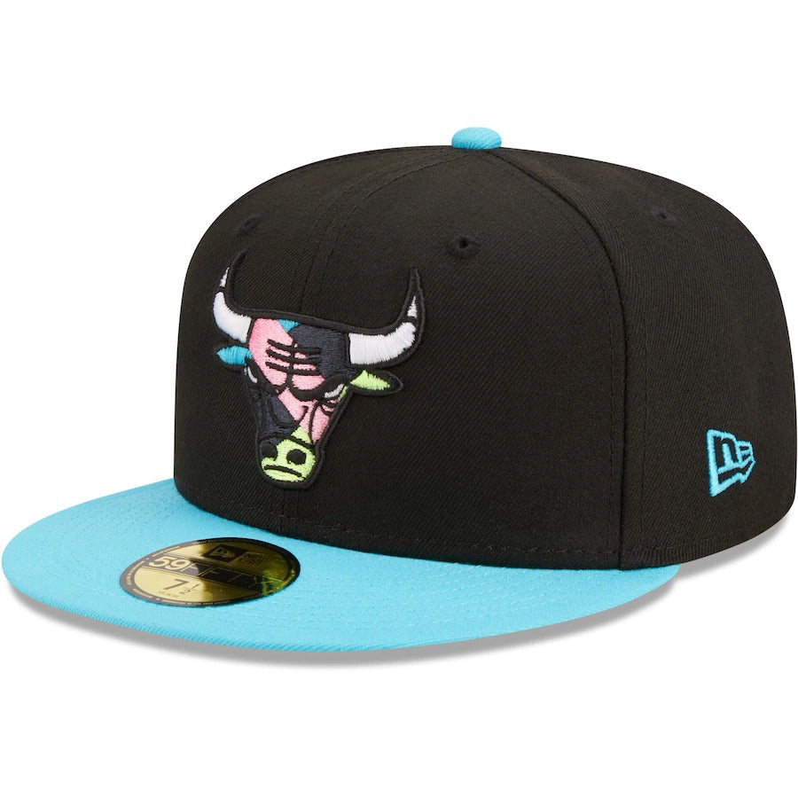 New Era Chicago Bulls Black/Teal Vice City 59FIFTY Fitted Hat