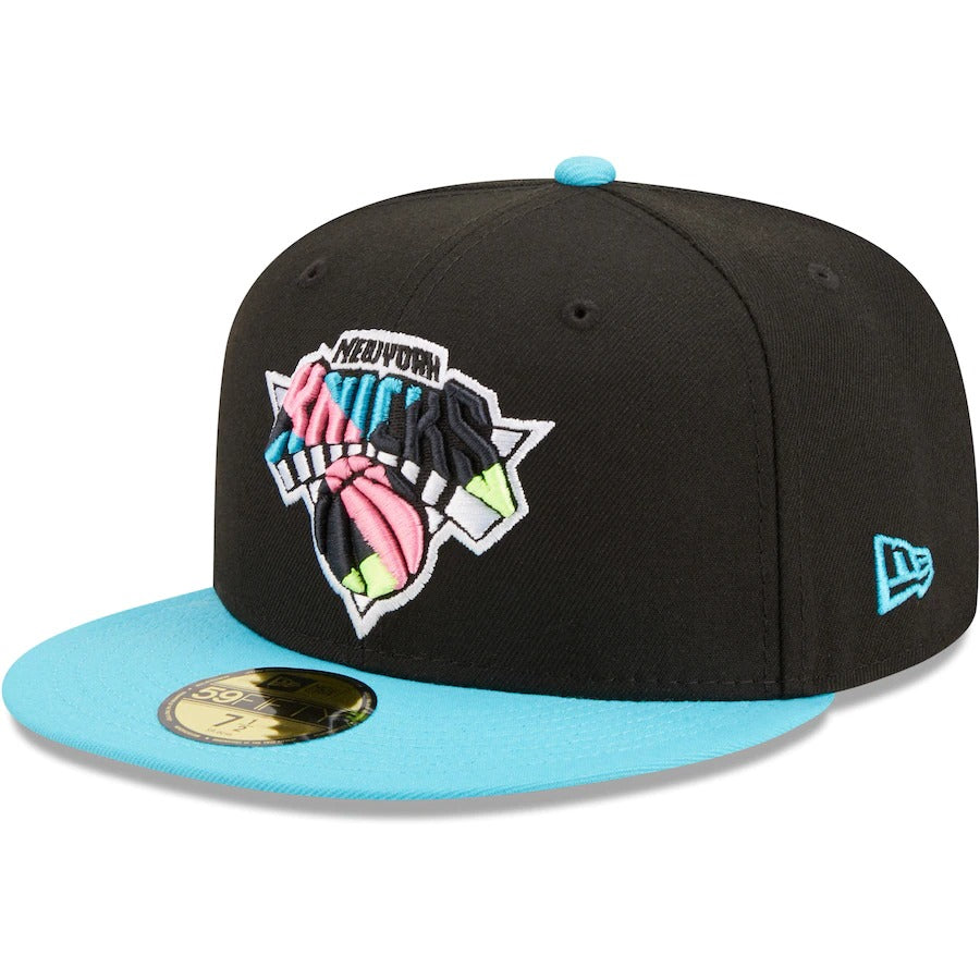 New Era New York Knicks Black/Teal Vice City 59FIFTY Fitted Hat