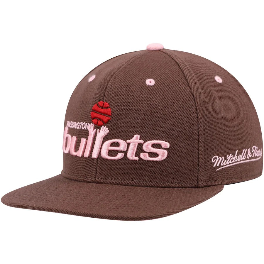 Mitchell & Ness Washington Bullets Brown 35th Anniversary Hardwood Classics Brown Sugar Bacon Fitted Hat