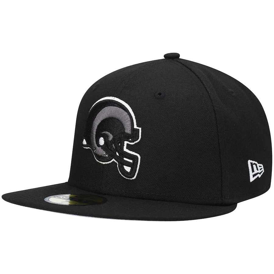 New Era Black Los Angeles Rams Super Bowl Patch 59FIFTY Fitted Hat