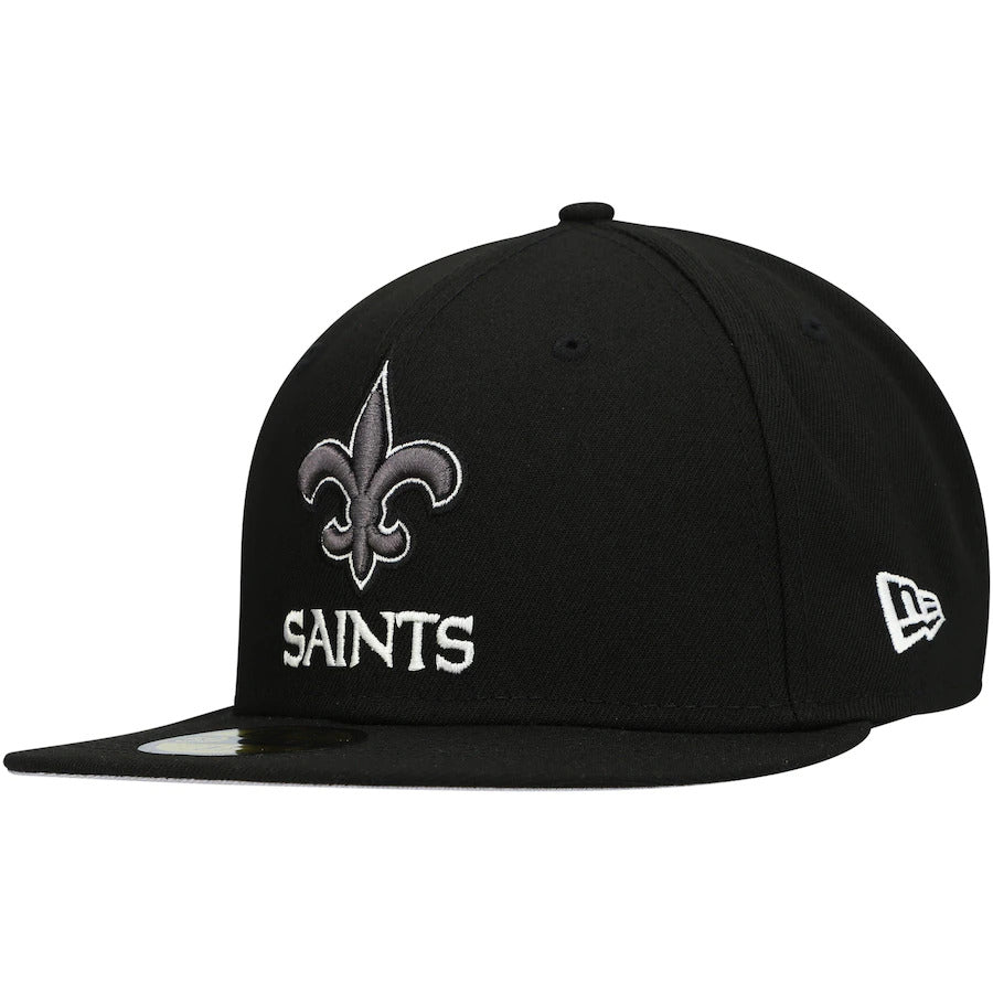 New Era New Orleans Saints Black Super Bowl Patch 59FIFTY Fitted Hat