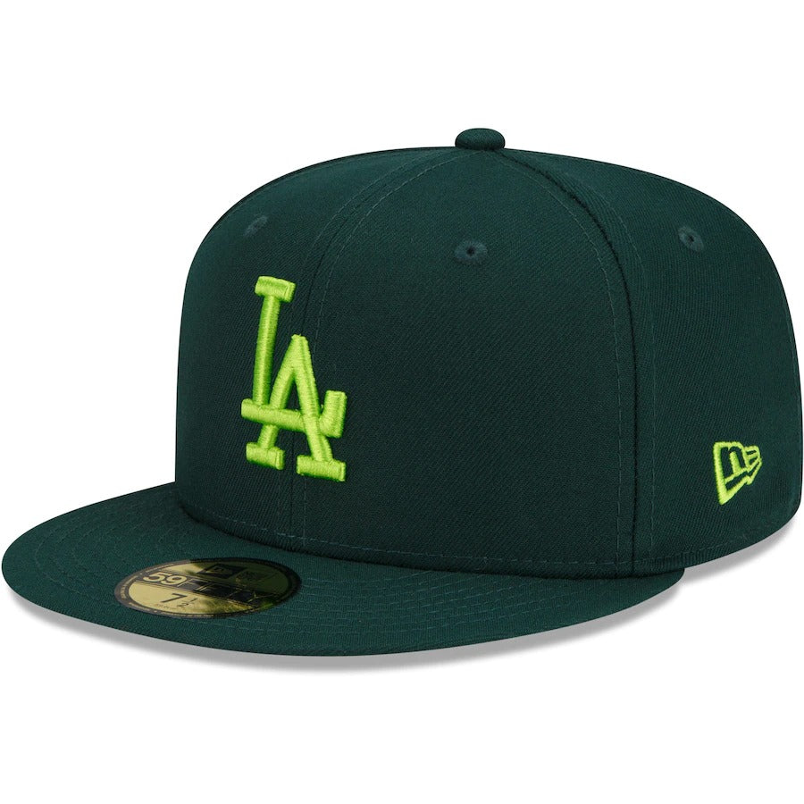 New Era Los Angeles Dodgers Green Dodger Stadium 50th Anniversary Color Fam Lime Undervisor 59FIFTY Fitted Hat