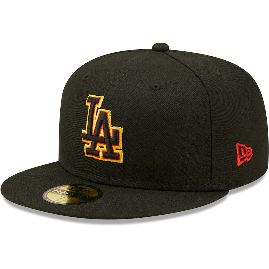New Era Black Los Angeles Dodgers 40th Anniversary Gold Undervisor 59FIFTY Fitted Hat