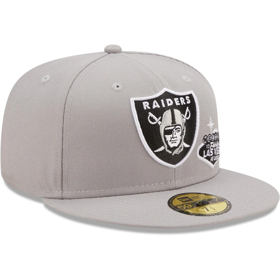 New Era Las Vegas Raiders Gray City Describe 59FIFTY Fitted Hat