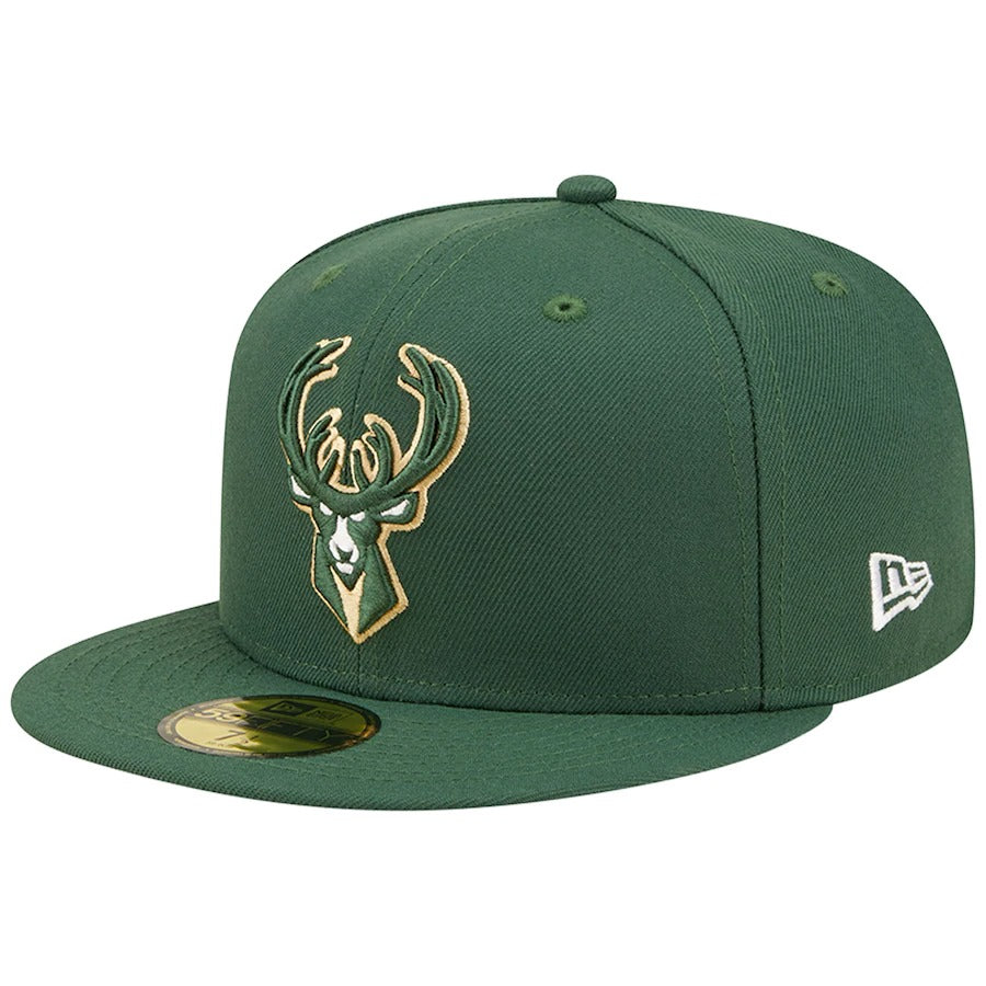 New Era Milwaukee Bucks Hunter Green City Side 59FIFTY Fitted Hat