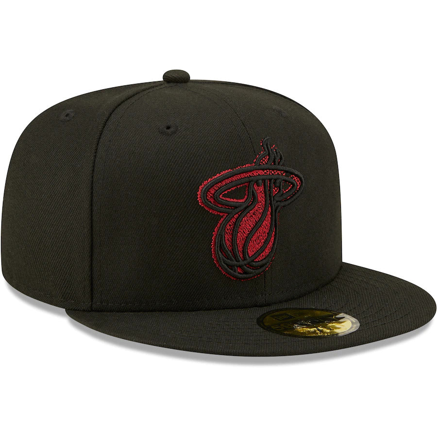 New Era Black Miami Heat Scored 59FIFTY Fitted Hat