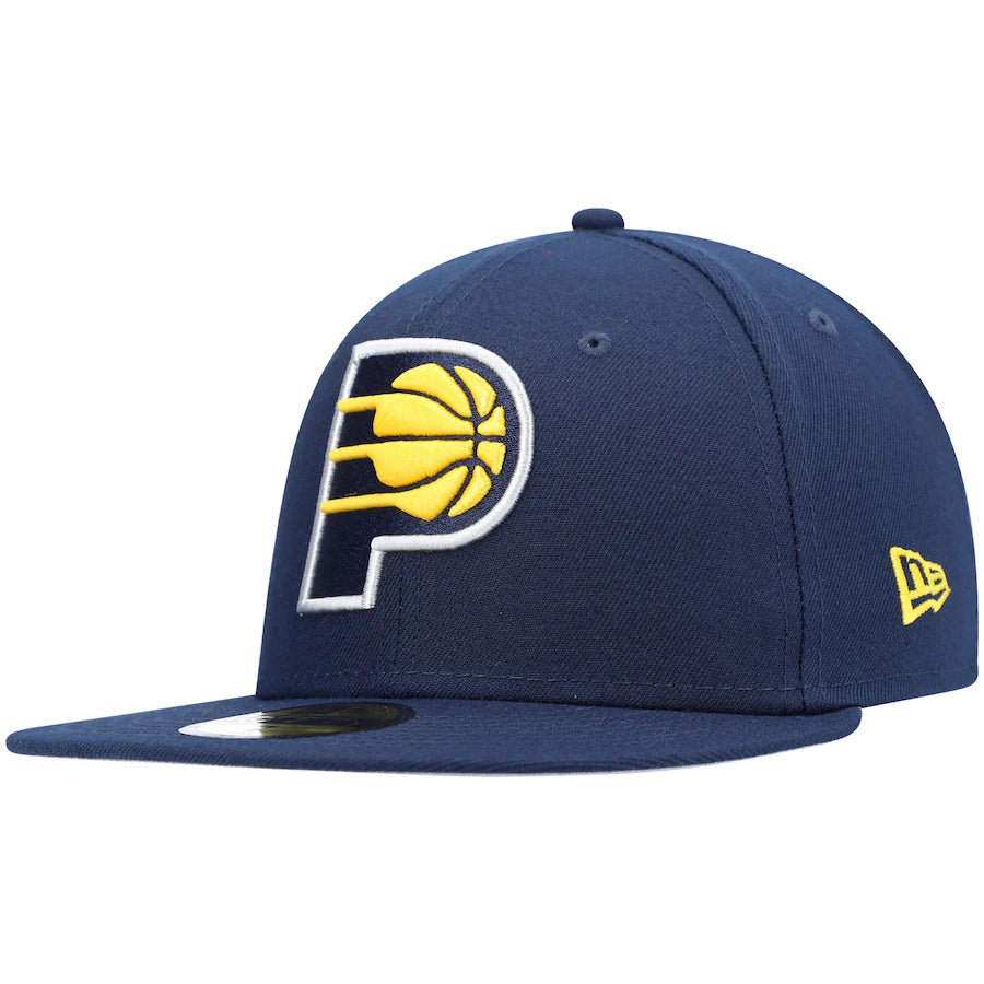 New Era Navy Indiana Pacers Team Logoman 59FIFTY Fitted Hat