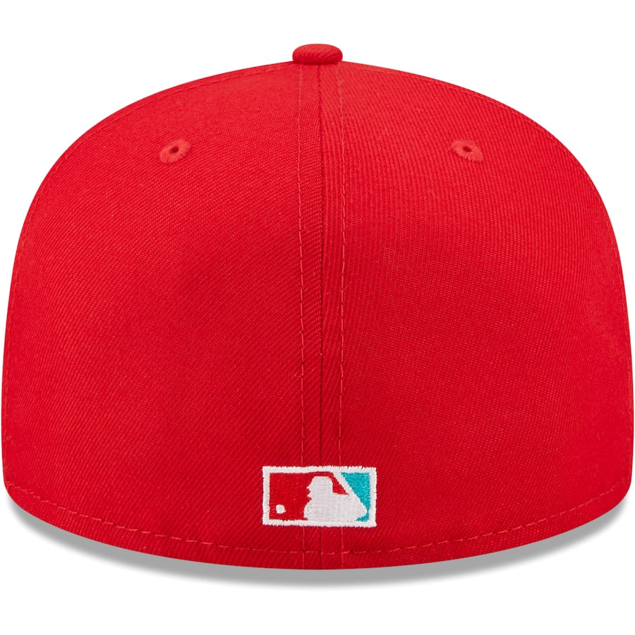 New Era San Diego Padres 50th Anniversary Scarlet/Teal Undervisor 2022 59FIFTY Fitted Hat