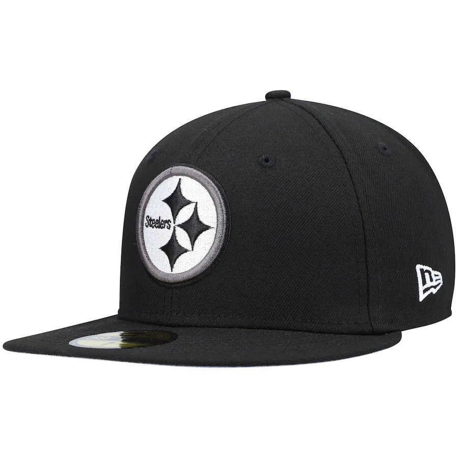 New Era Black Pittsburgh Steelers Super Bowl Patch 59FIFTY Fitted Hat
