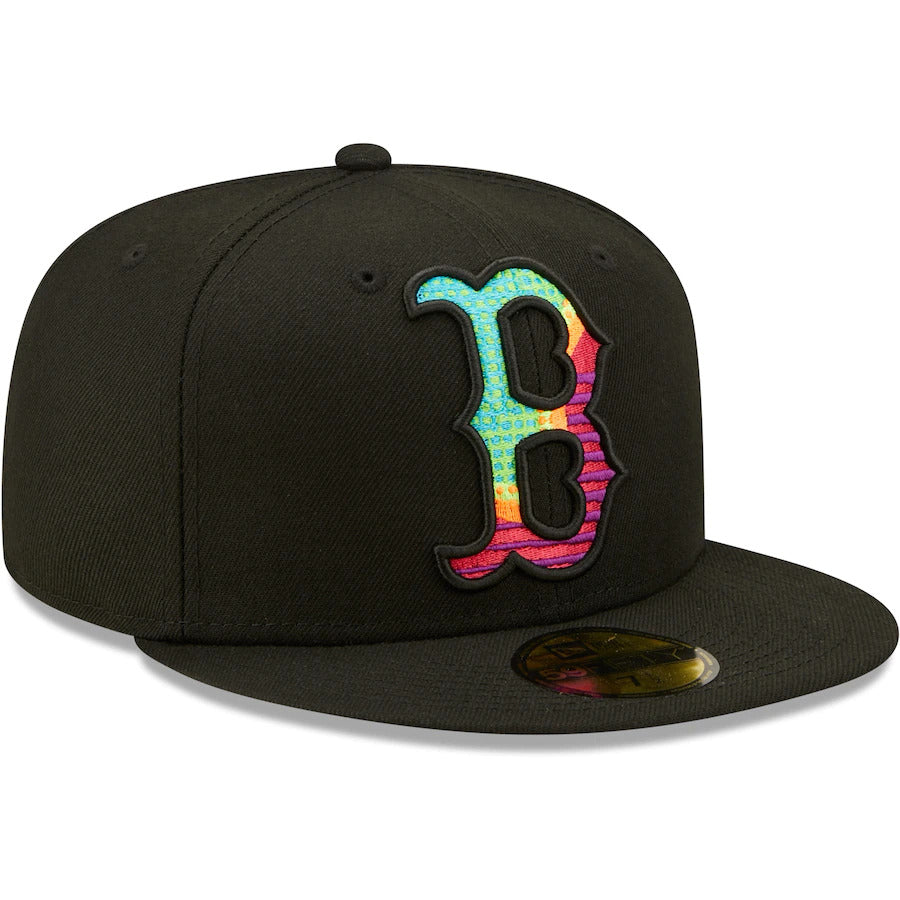 New Era Black Boston Red Sox Neon Fill 59FIFTY Fitted Hat