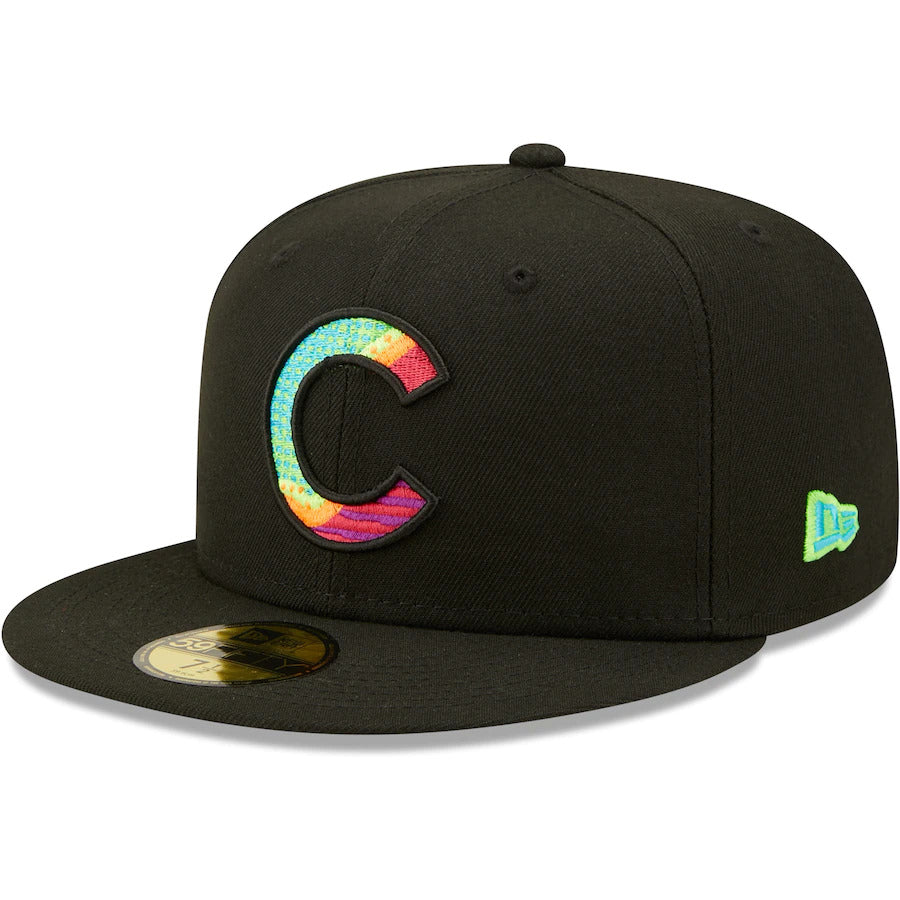 New Era Black Chicago Cubs Neon Fill 59FIFTY Fitted Hat