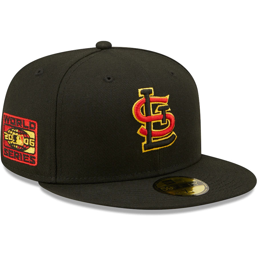 New Era Black St. Louis Cardinals 2006 World Series Gold Undervisor 59FIFTY Fitted Hat