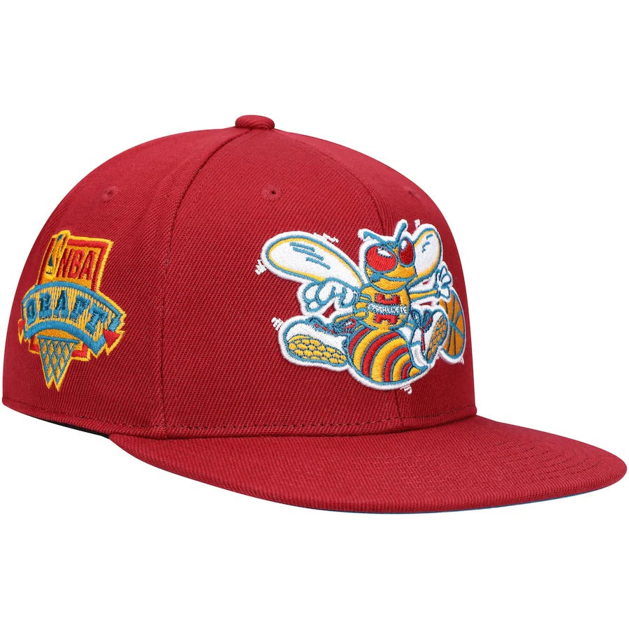 Mitchell & Ness x Lids Charlotte Hornets Red NBA Draft Hardwood Classics Northern Lights Fitted Hat