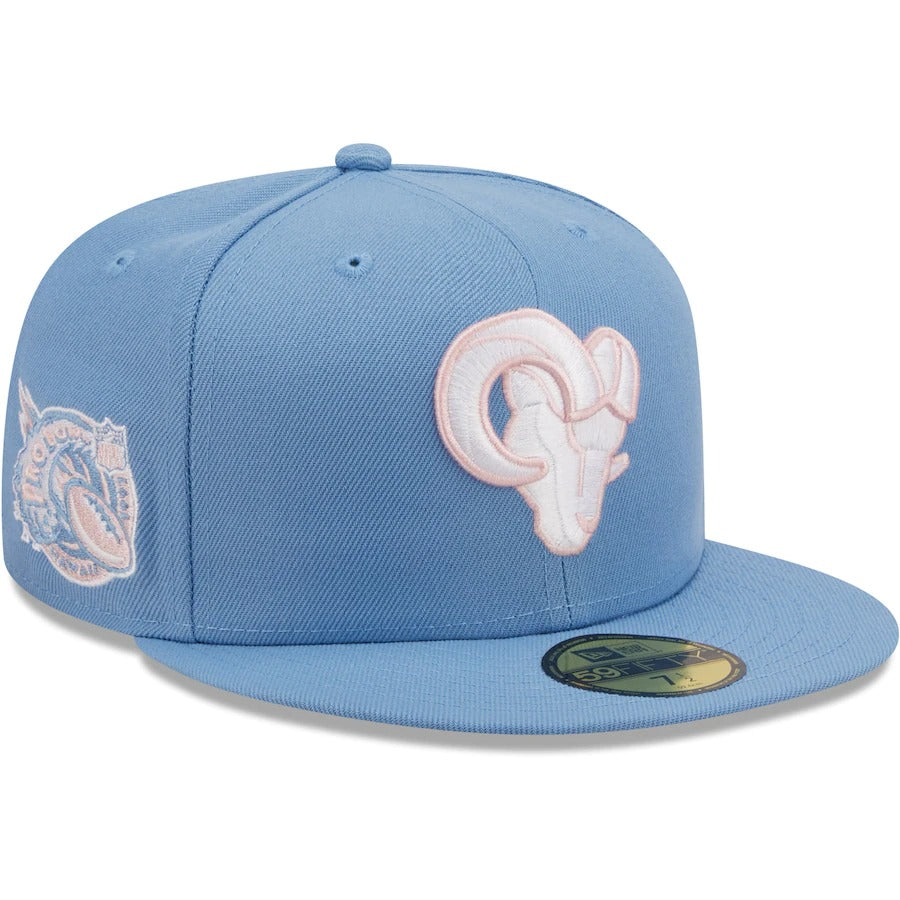 New Era Los Angeles Rams Light Blue 1997 Pro Bowl Pink Undervisor 59FIFTY Fitted Hat