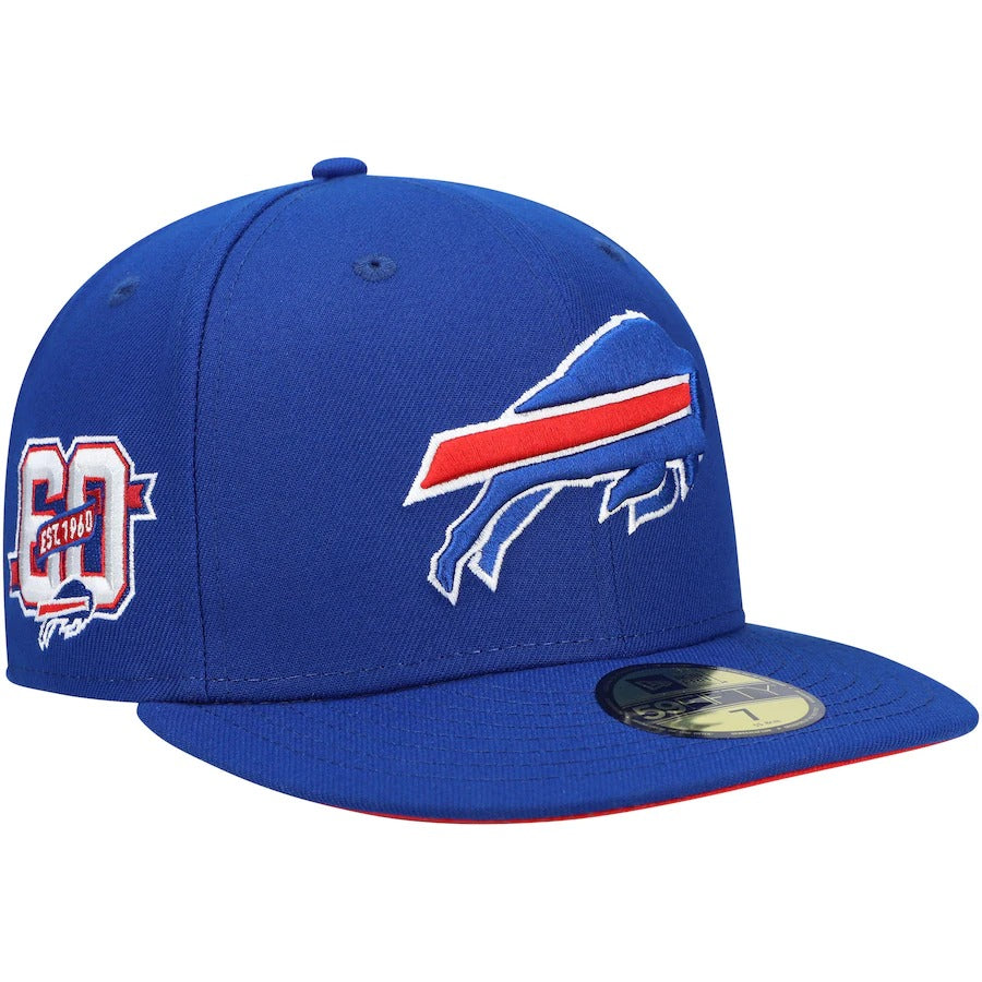 New Era Buffalo Bills Royal 60th Anniversary Patch Team 59FIFTY Fitted Hat