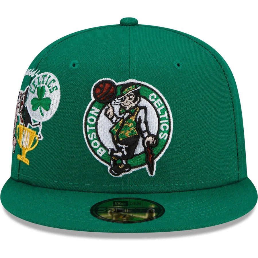 New Era Boston Celtics Kelly Green City Cluster 59FIFTY Fitted Hat