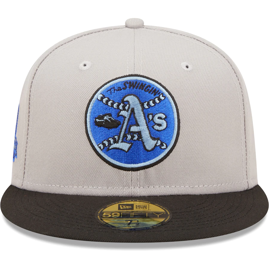 New Era Oakland Athletics 40th Anniversary Gray/Black Blue Undervisor 2022 59FIFTY Fitted Hat
