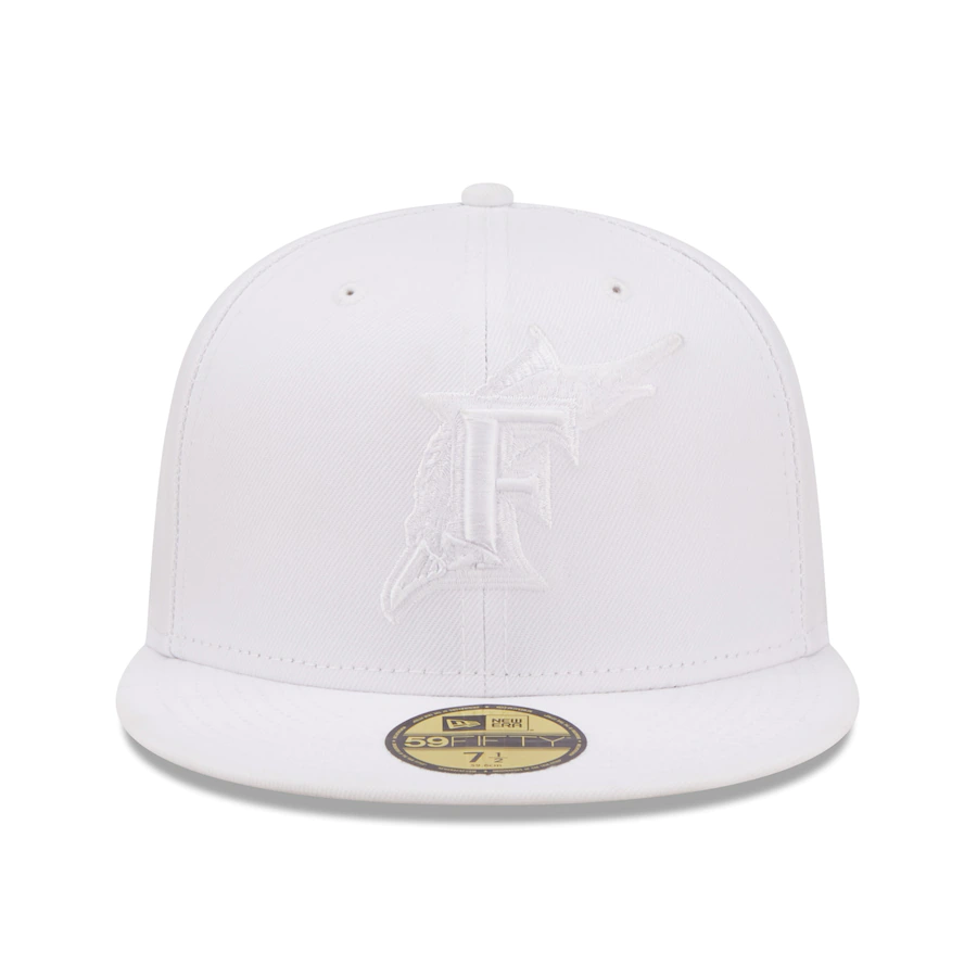New Era Florida Marlins All White 59FIFTY Fitted Hat