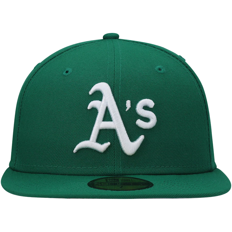 New Era Oakland Athletics Kelly Green Logo White 59FIFTY Fitted Hat