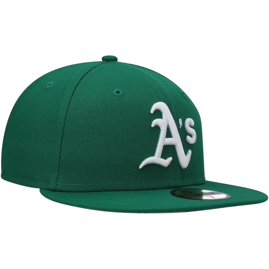 New Era Oakland Athletics Kelly Green Logo White 59FIFTY Fitted Hat