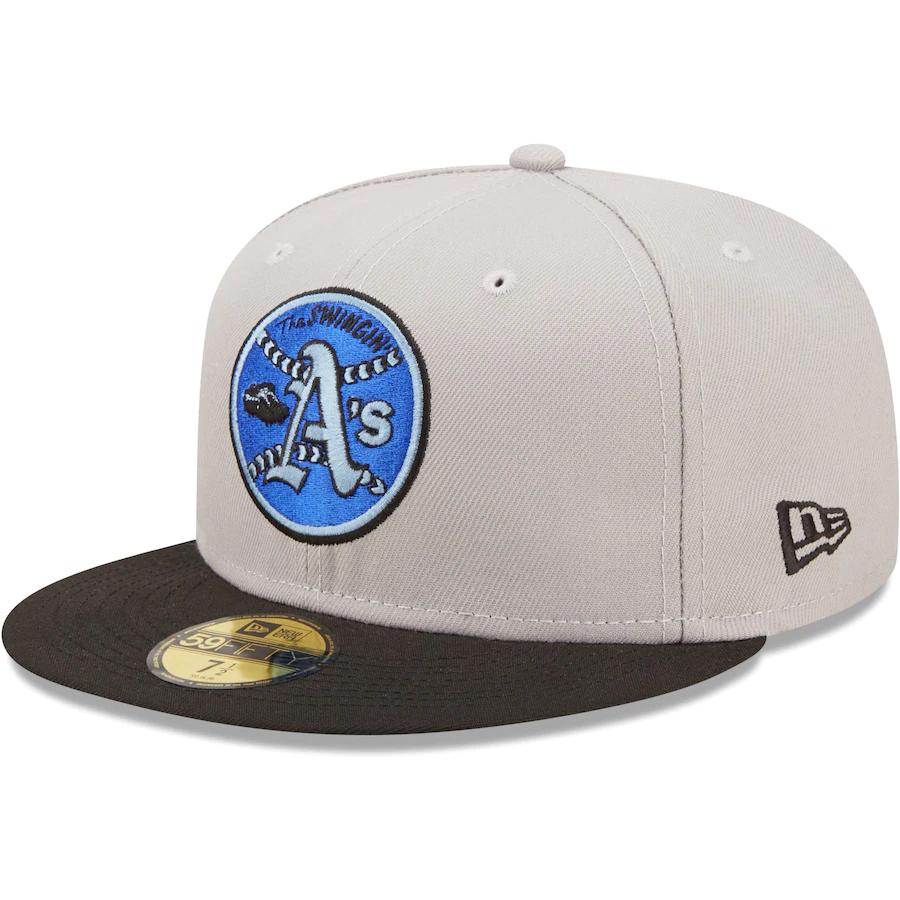 New Era Oakland Athletics 40th Anniversary Gray/Black Blue Undervisor 2022 59FIFTY Fitted Hat