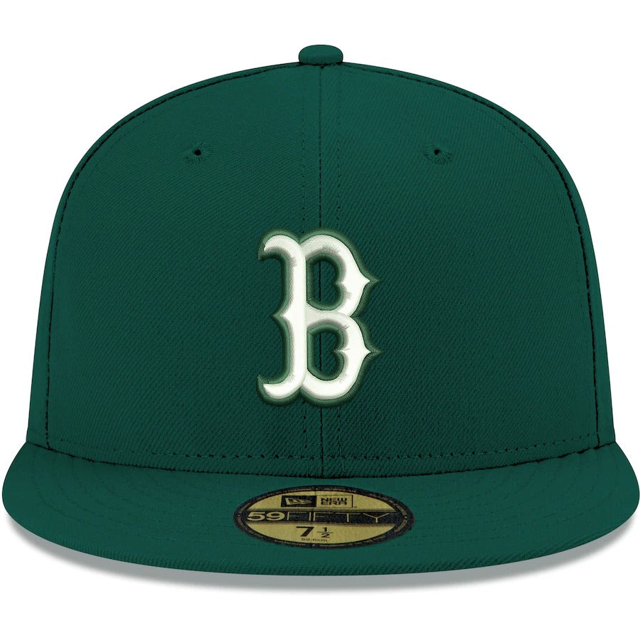 New Era Boston Red Sox Dark Green Logo 59FIFTY Fitted Hat
