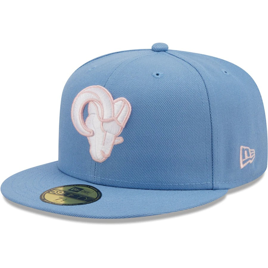 New Era Los Angeles Rams Light Blue 1997 Pro Bowl Pink Undervisor 59FIFTY Fitted Hat