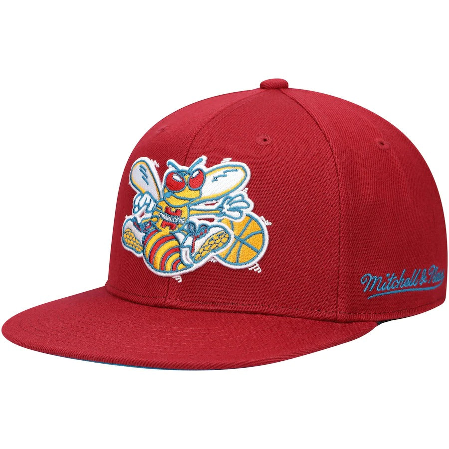 Mitchell & Ness x Lids Charlotte Hornets Red NBA Draft Hardwood Classics Northern Lights Fitted Hat