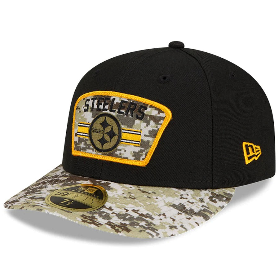 New Era Black/Camo Pittsburgh Steelers 2021 Salute To Service Low Profile 59FIFTY Fitted Hat
