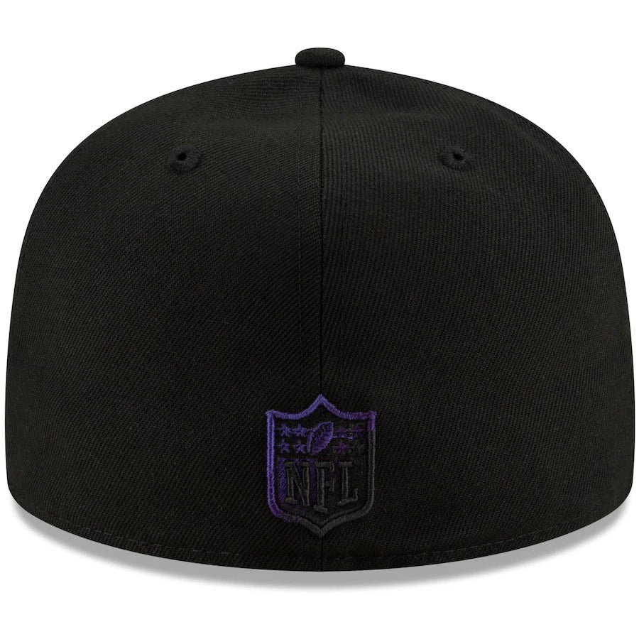 New Era Black Baltimore Ravens Logo Color Dim 59FIFTY Fitted Hat