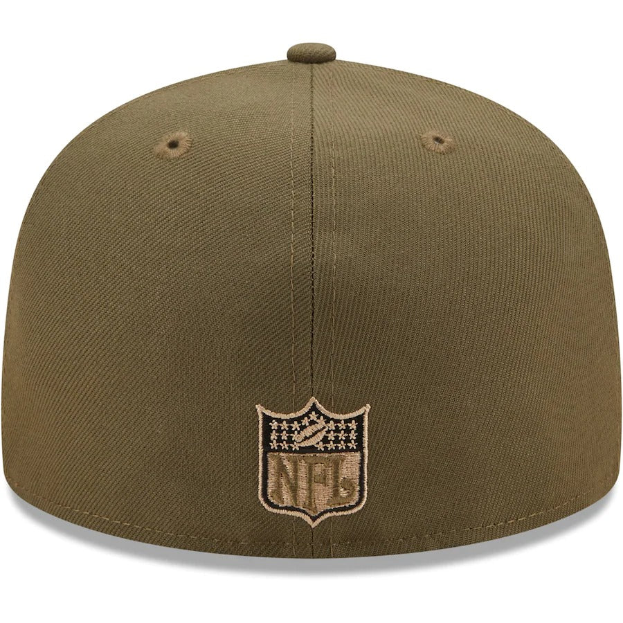 New Era Cleveland Browns Olive  4-Time NFL Champions Historic Logo Camo Undervisor 59FIFTY Fitted Hat