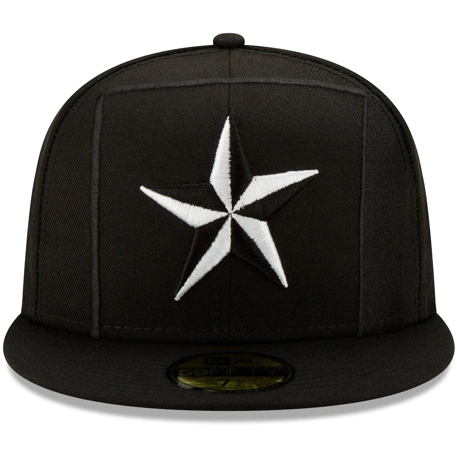 New Era Black Texas Rangers Monochrome Logo Elements 59FIFTY Fitted Hat